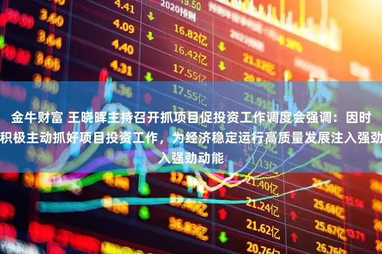 金牛财富 王晓晖主持召开抓项目促投资工作调度会强调：因时因势积极主动抓好项目投资工作，为经济稳定运行高质量发展注入强劲动能